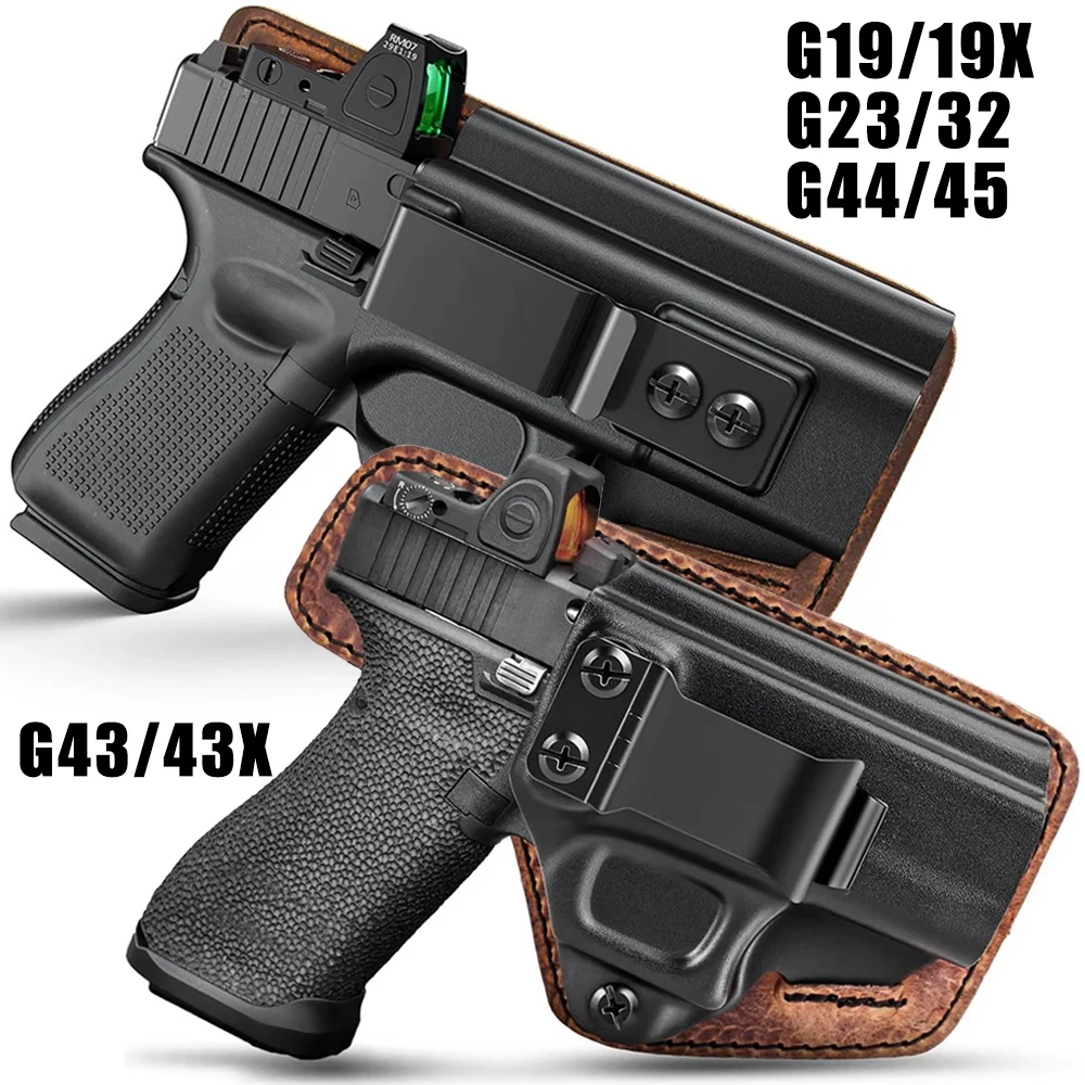 Funda pistola IWB híbrida de piel para Glock, sujeción segura - imagen 3