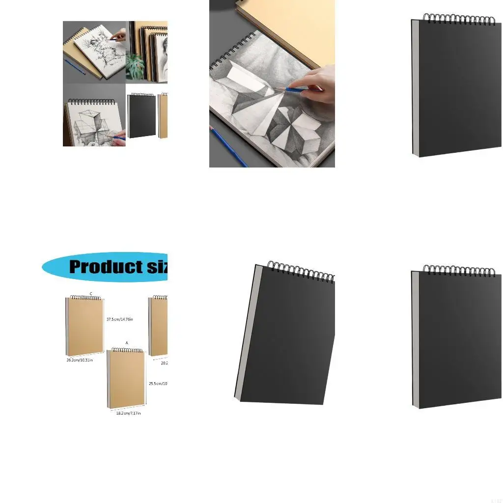 Cuaderno de bocetos con alambre hojas gruesas en blanco