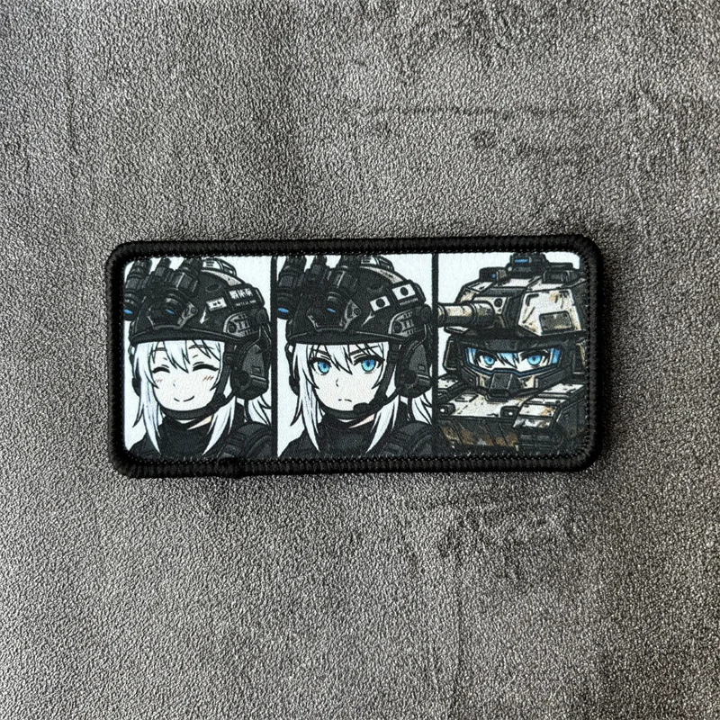 Parche táctico insignia moral mujer estilo anime con velcro para ropa - imagen 2