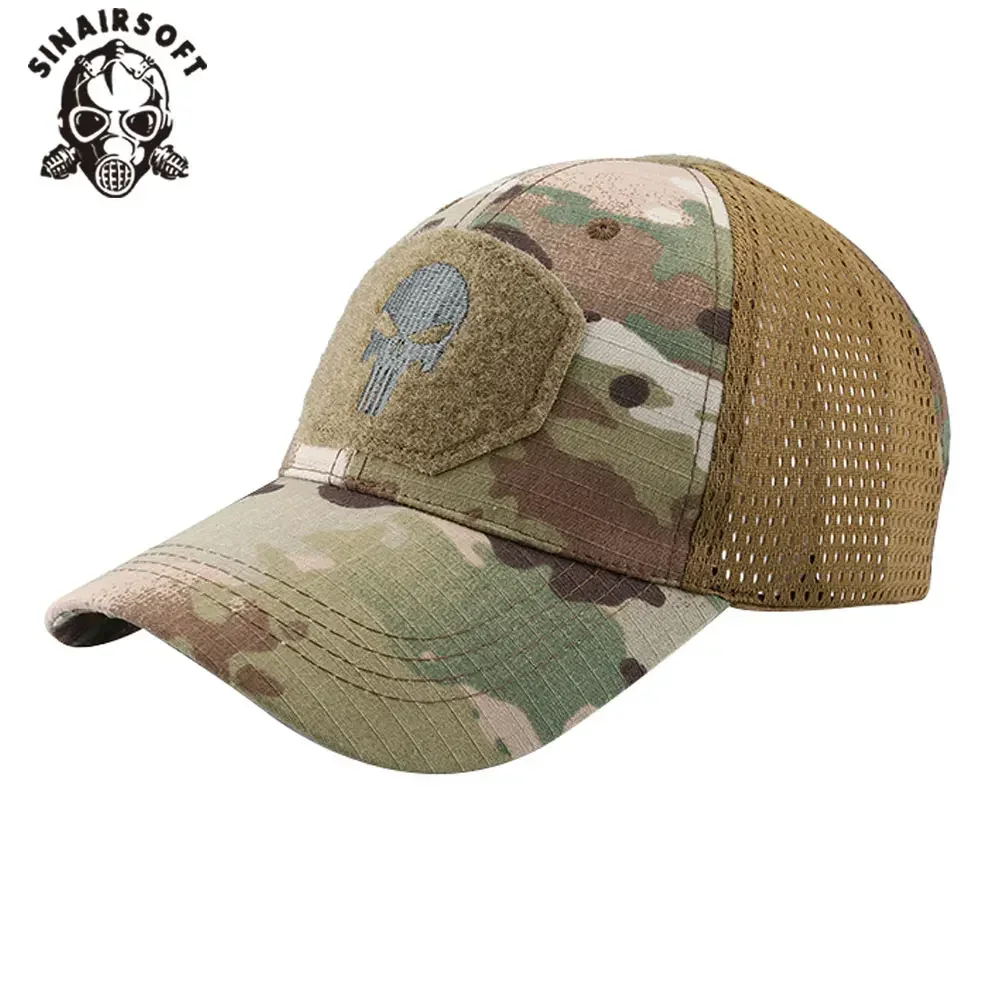 SINAIRSOFT Gorra Béisbol Táctica Transpirable Calavera Bordada Unisex