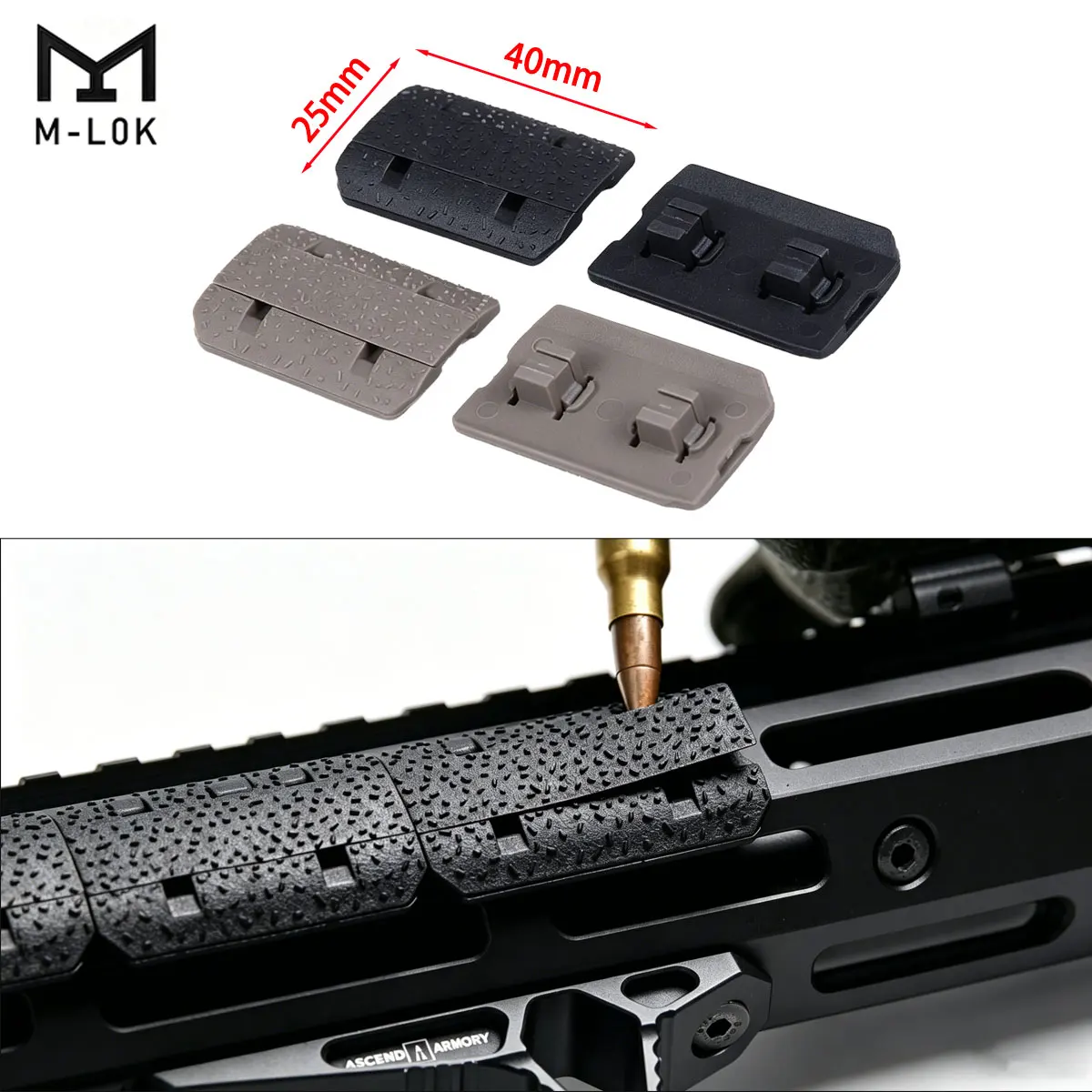 Protecciones tácticas antideslizantes Picatinny M-LOK para Airsoft - imagen 4