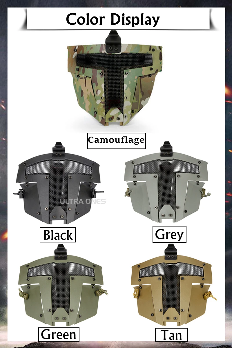 Máscara puesta sobre casco rápido
