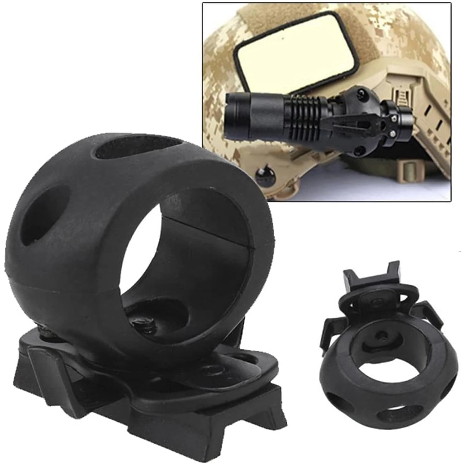 BOOIU Soporte para Linterna Táctica de Casco Fast, Giro 360° - imagen 5