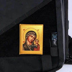 Parche Virgen de Kazán ortodoxo con velcro para mochila y ropa