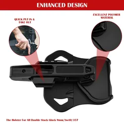 Funda Glock 9mm con carril para accesorios, compatibilidad con MOLLE