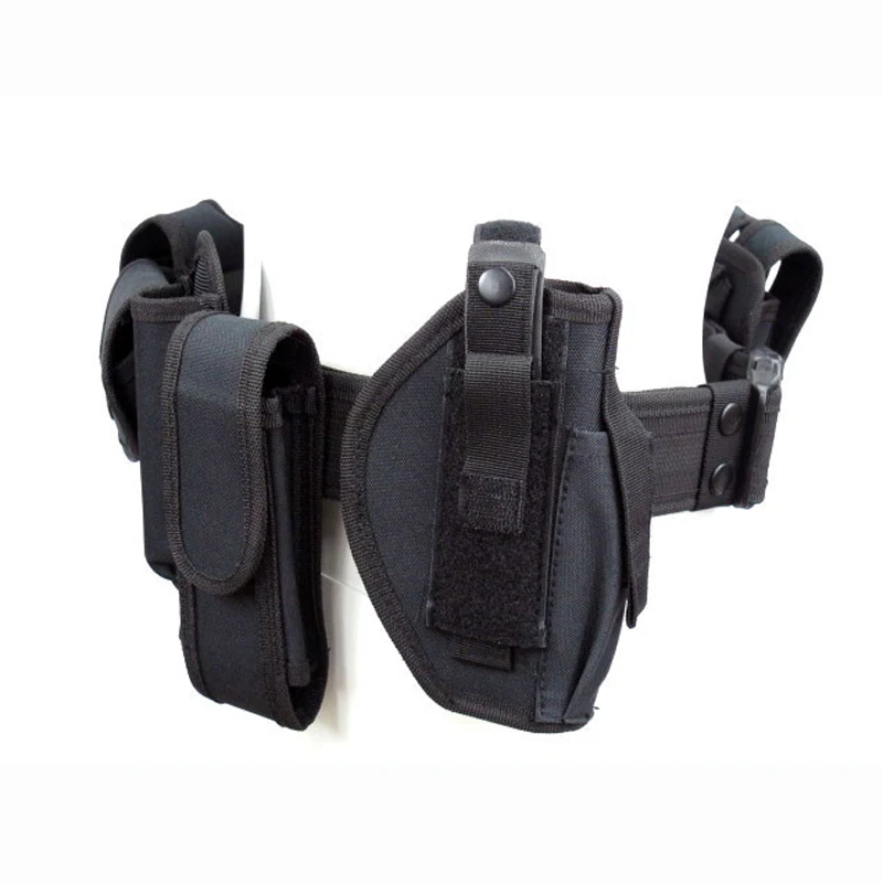 Cinturón táctico Airsoft en nailon ajustable con funda de pistola - imagen 2