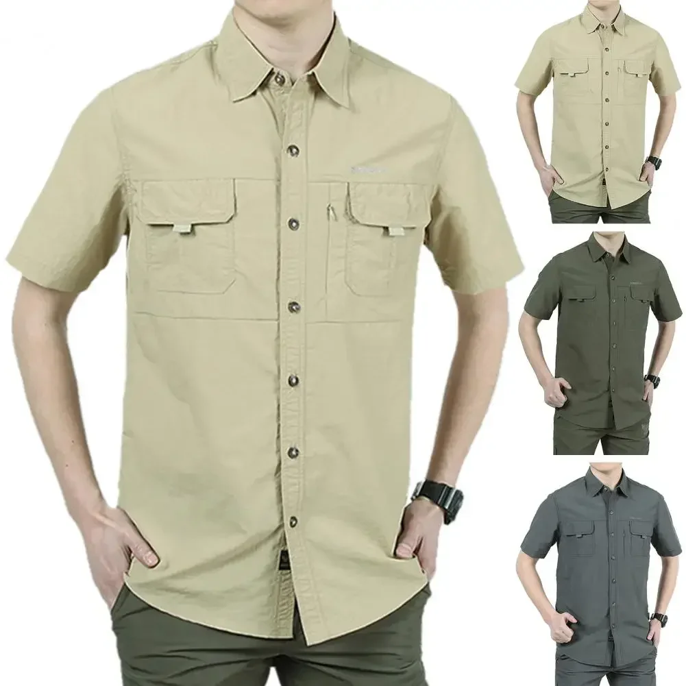 Camisa táctica manga corta hombre secado rápido cuello camisero - imagen 5