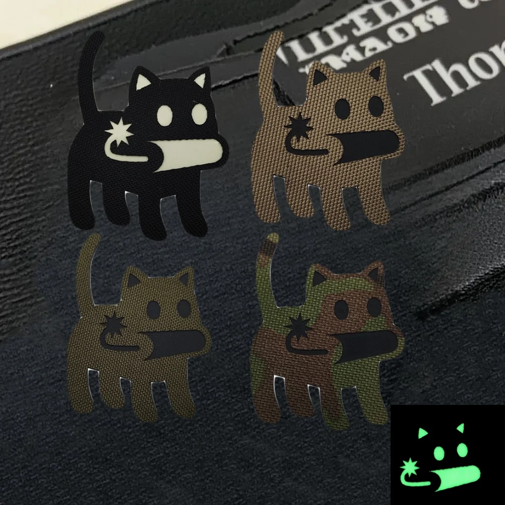 Parche reflectante con insignia de gato - gancho y bucle para mochila - imagen 4
