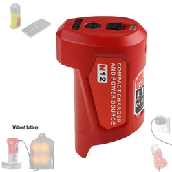 Milwaukee M12 adaptador de corriente para batería cargador USB