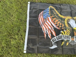 Bandera americana de poliéster con águila bordada para colgar