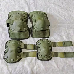 Juego protectores rodilleras y coderas tácticas verdes ripstop outdoor