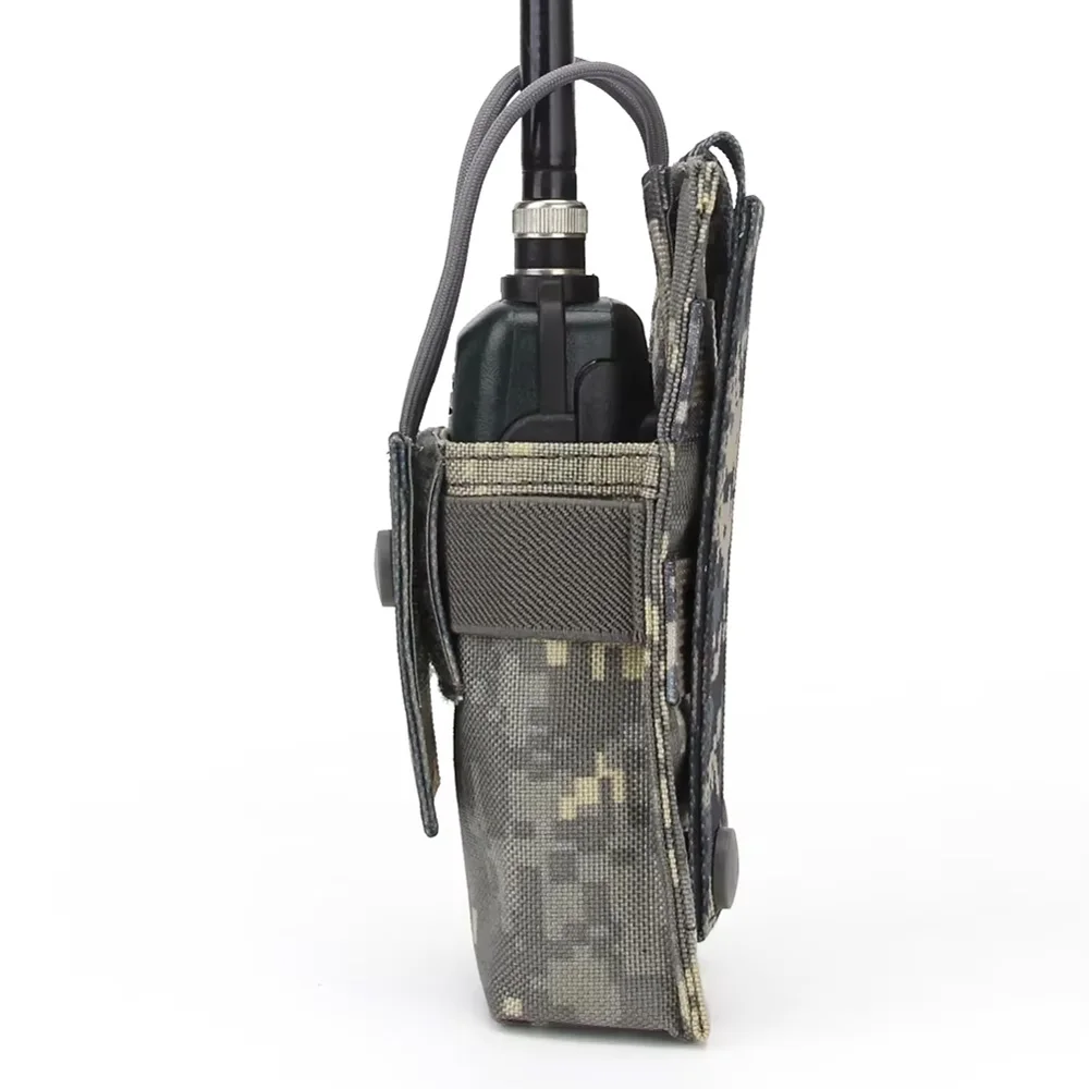 Bolsa táctica MOLLE para radio walkie-talkie y móvil de nylon para caza - imagen 3