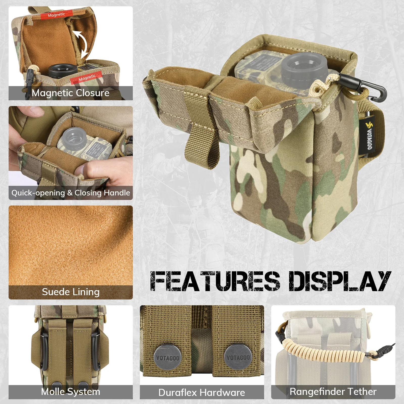 VOTAGOO funda para telémetro MOLLE con acolchado y hebilla rápida - imagen 5