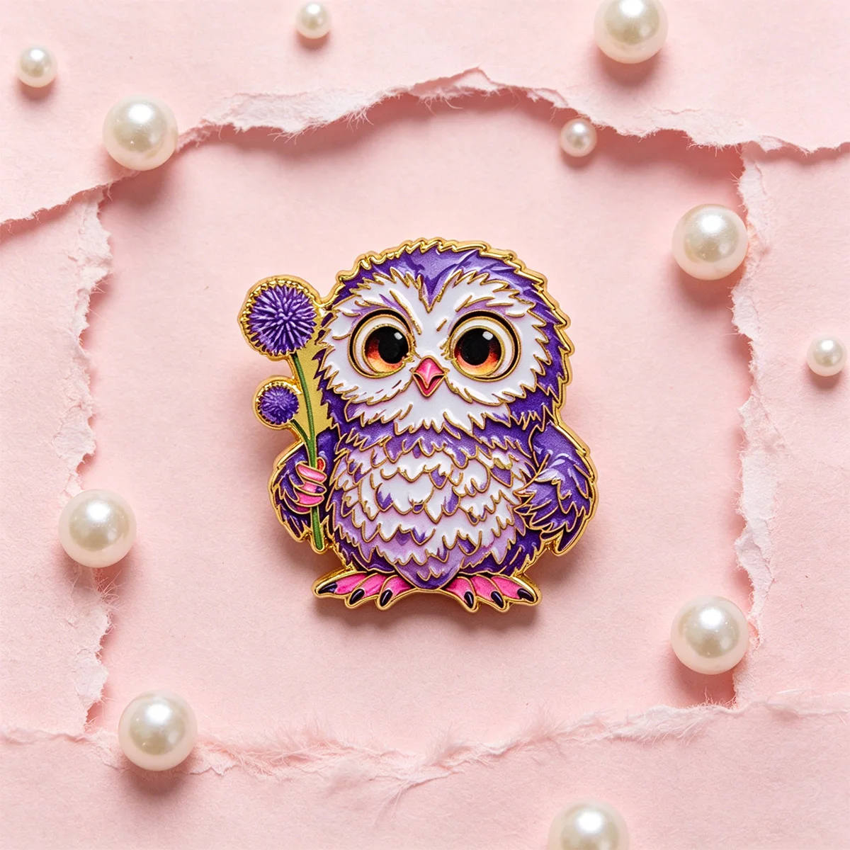 Pin de solapa esmaltado búho de metal – broche para mochila y sombrero - imagen 5