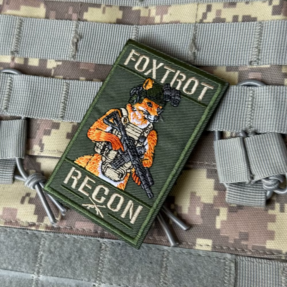 Parche táctico FOX TROT RECON bordado velcro para mochila militar