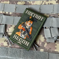 Parche táctico FOX TROT RECON bordado velcro para mochila militar