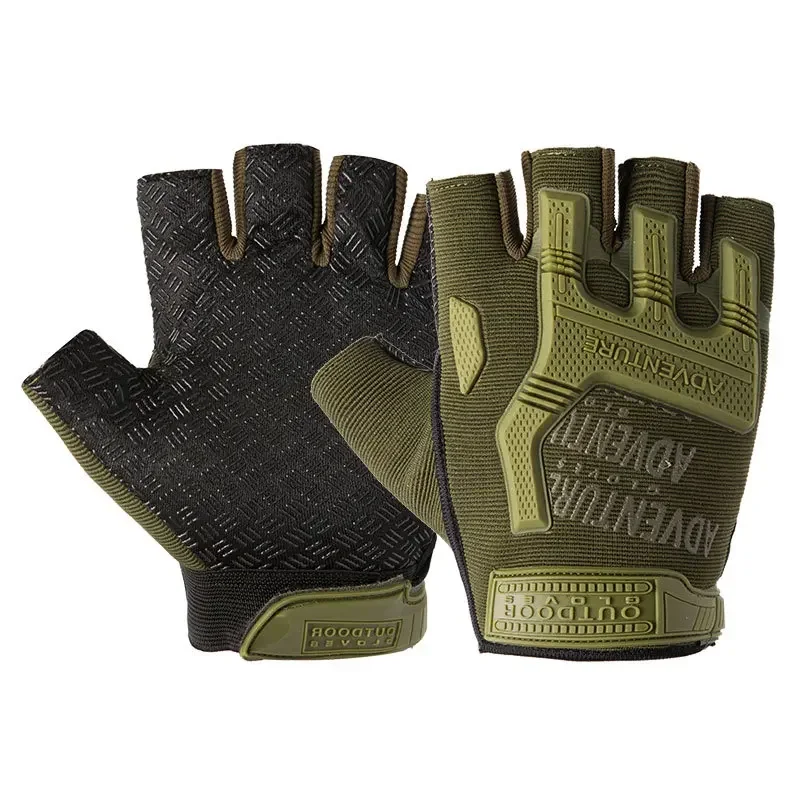 Guantes tácticos medio dedo antideslizantes caza airsoft senderismo - imagen 3