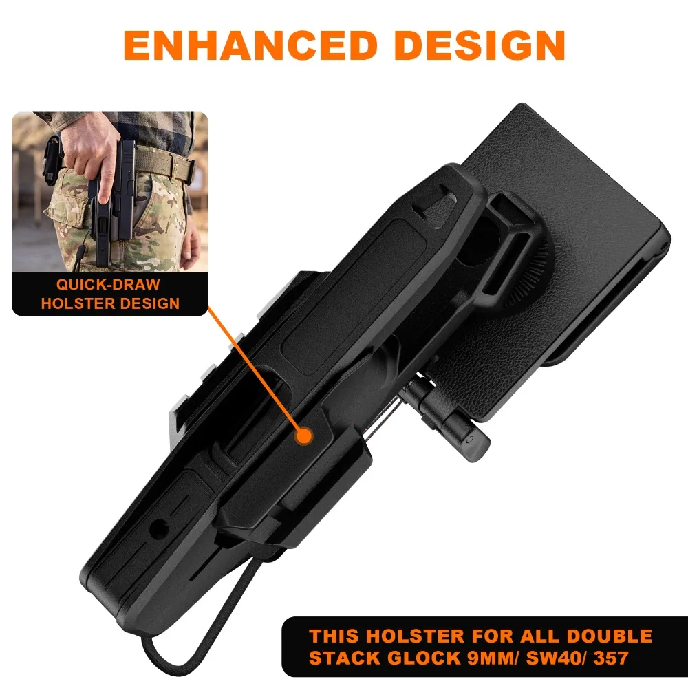 Funda Táctica Pistola 9mm .40 SW con Riel Picatinny y Placa Retracción - imagen 3