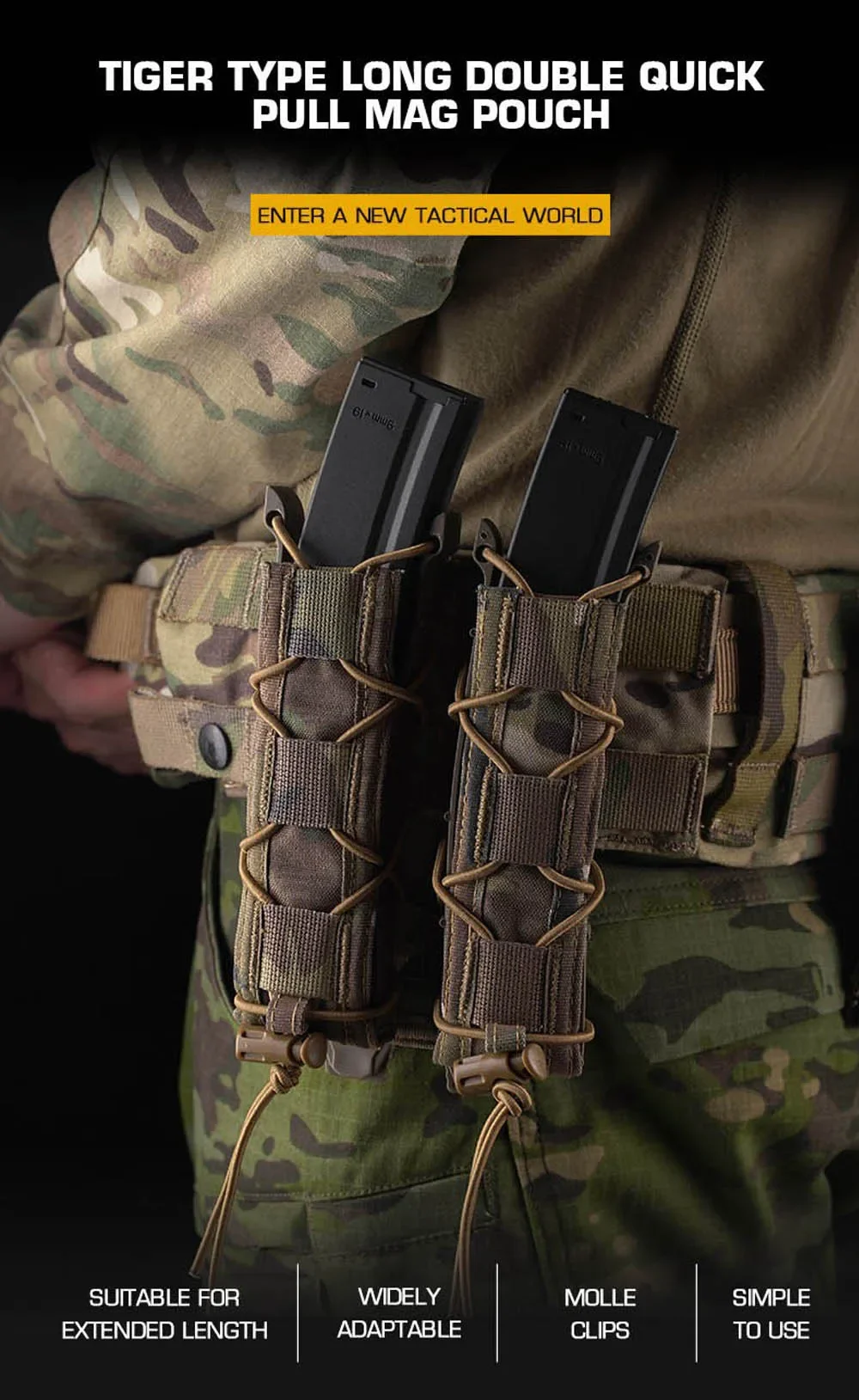 Portacargador doble tipo Tigre con sistema MOLLE