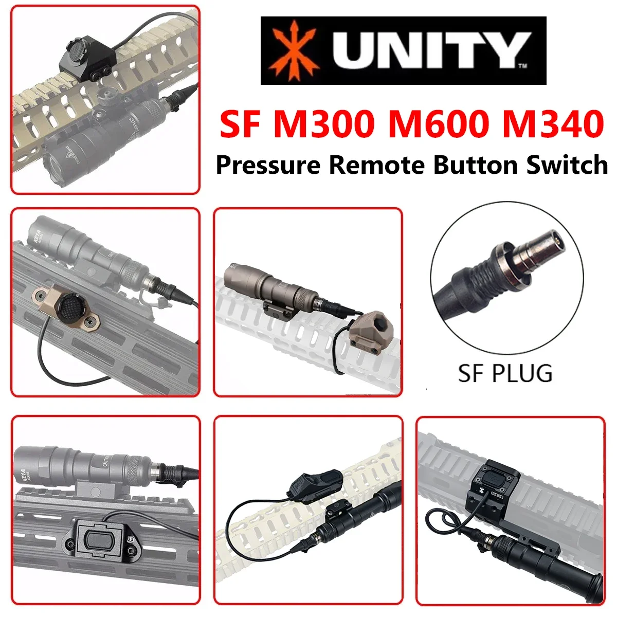 Interruptor remoto UNITY SF Lite con cable para linterna táctica