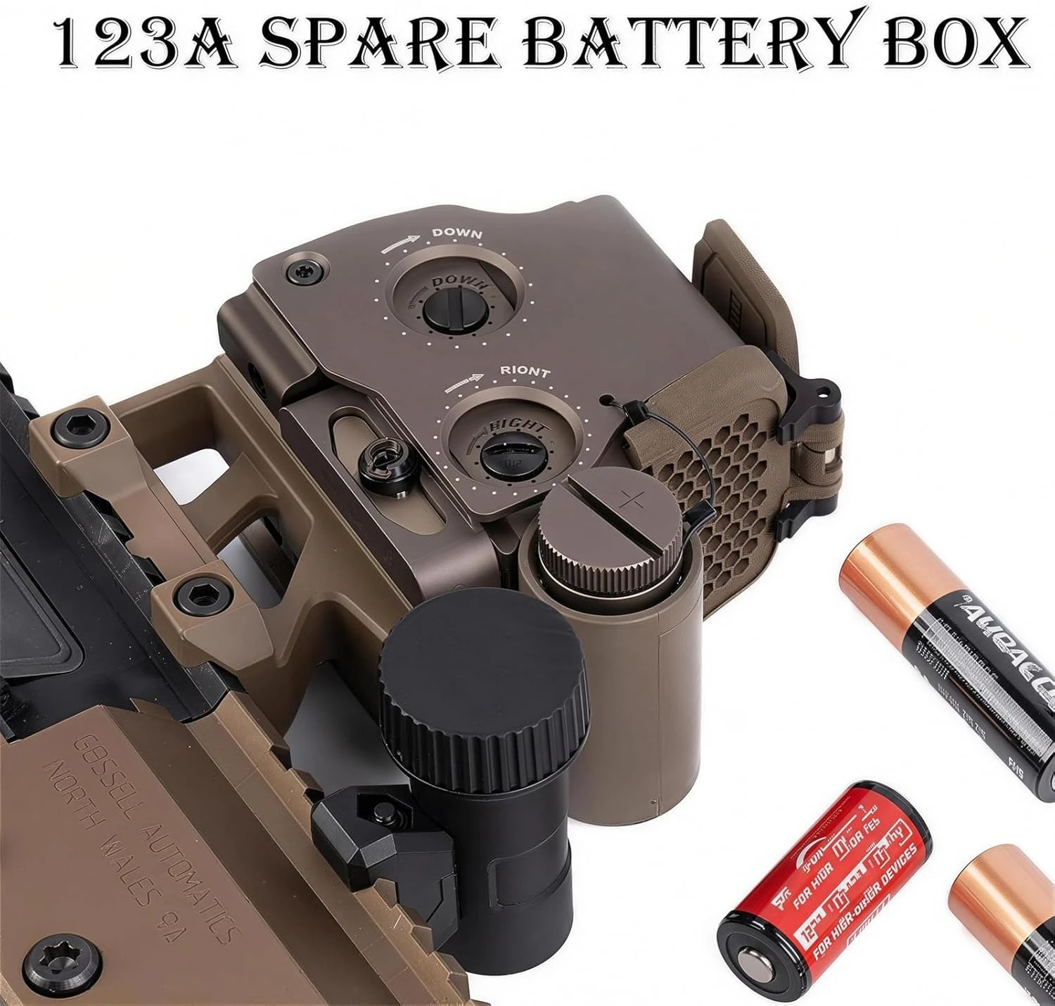 Estuche táctico batería de repuesto QD doble modo Picatinny airsoft - imagen 3