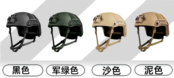Casco en uso con configuración táctica