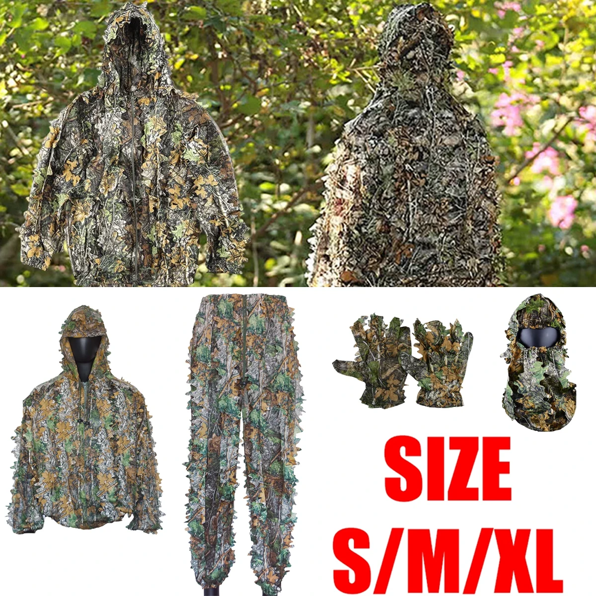 Traje biónico de camuflaje con diseño de hojas
