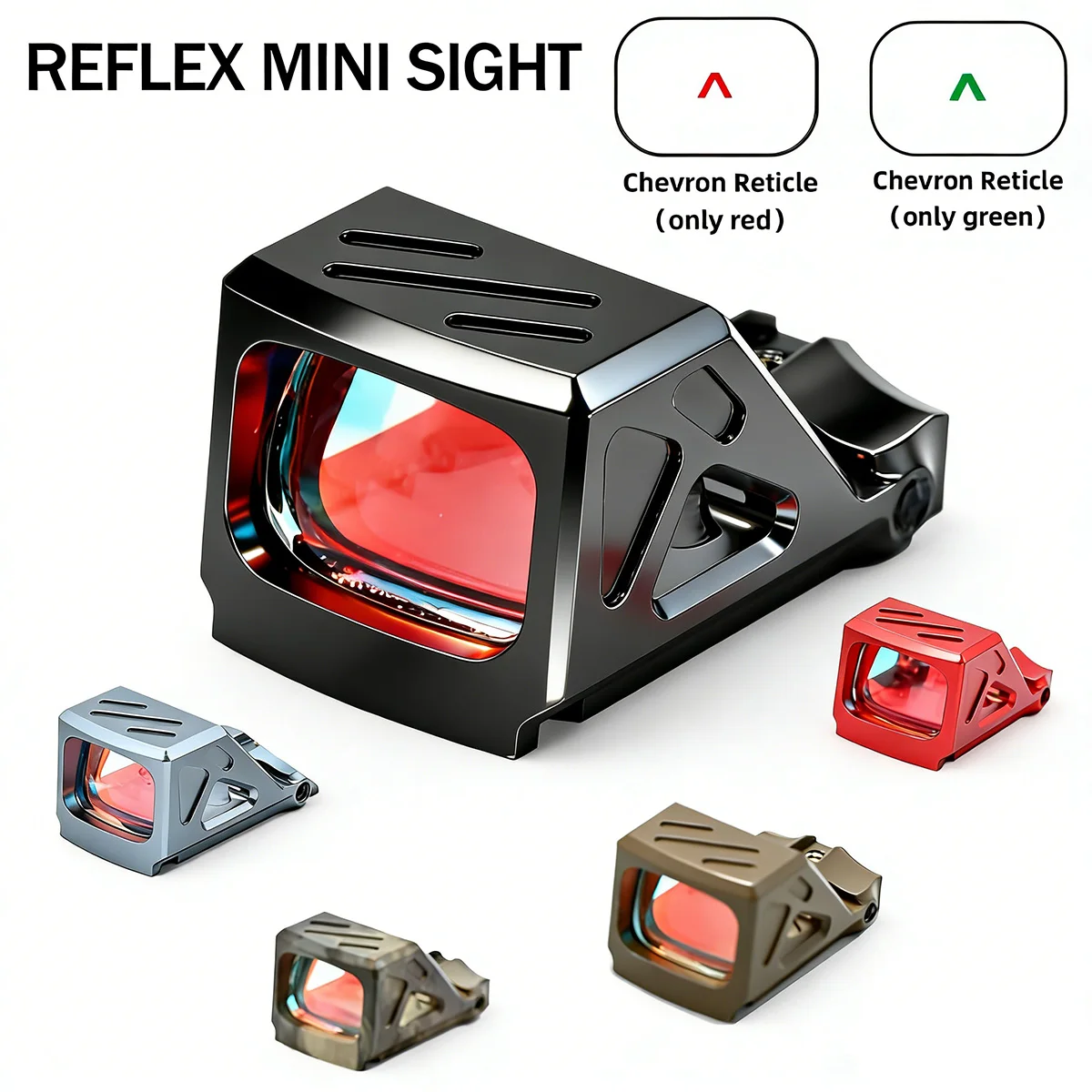 Mira red dot compacta táctica fotosensible para caza y airsoft - imagen 3