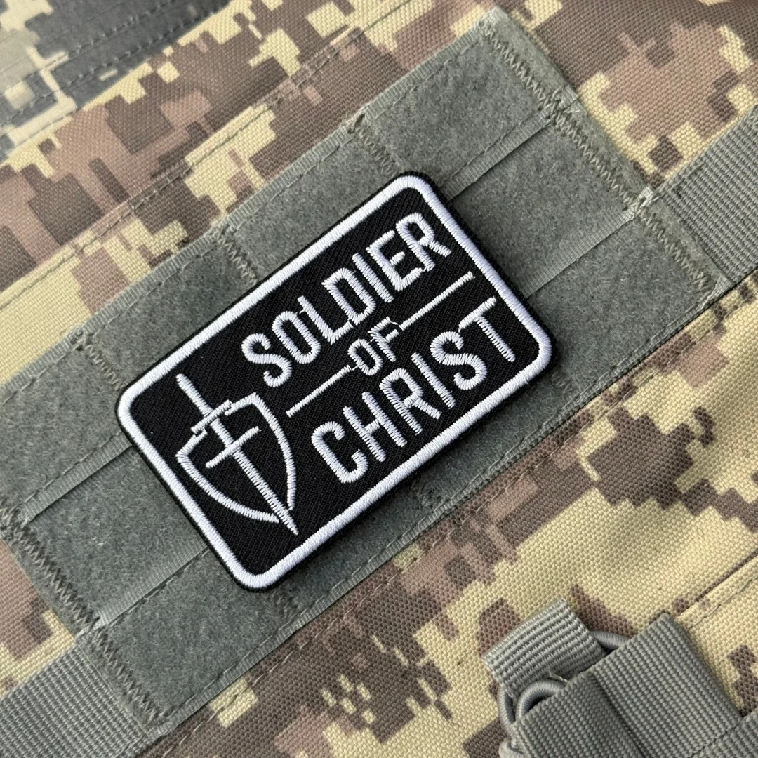 Parche táctico velcro bordado escudo cruzado soldado de Cristo - imagen 4