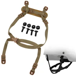 Sistema retención casco táctico correa barbilla H
