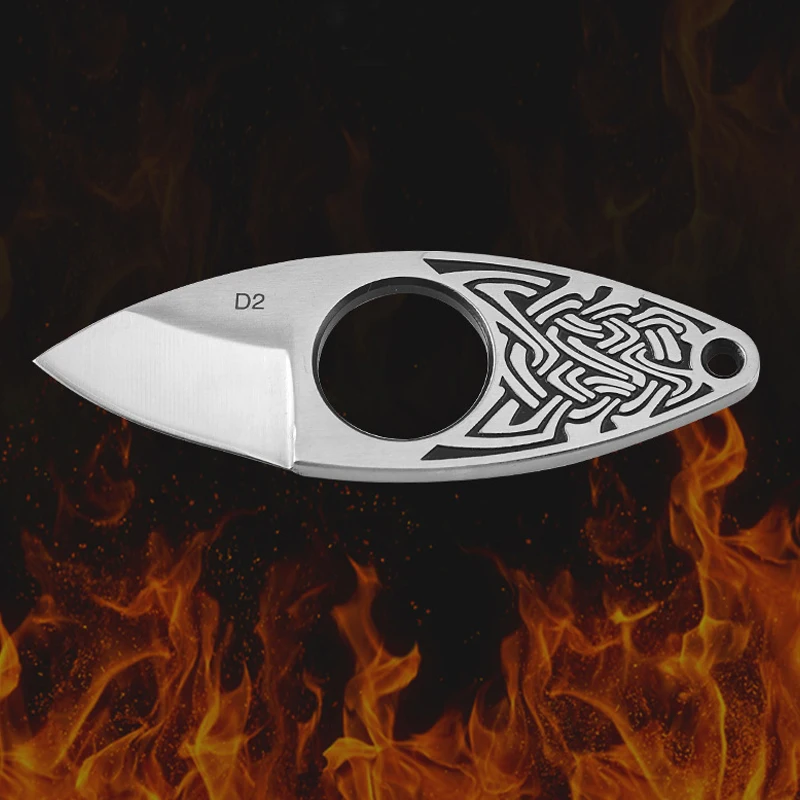 Cuchillo táctico supervivencia de bolsillo con mango de madera EDC - imagen 4