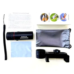 Monocular HD portátil con soporte para teléfono – Óptico para observación outdoor