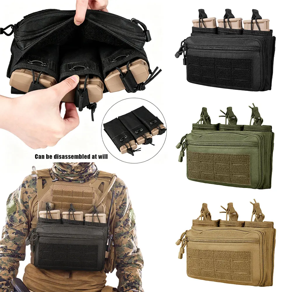 Portacargador triple MOLLE para rifle, bolsa táctica desmontable - imagen 5