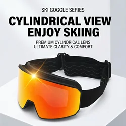JSJM Gafas esquí HD doble capa antiniebla UV400 moto nieve snowboard