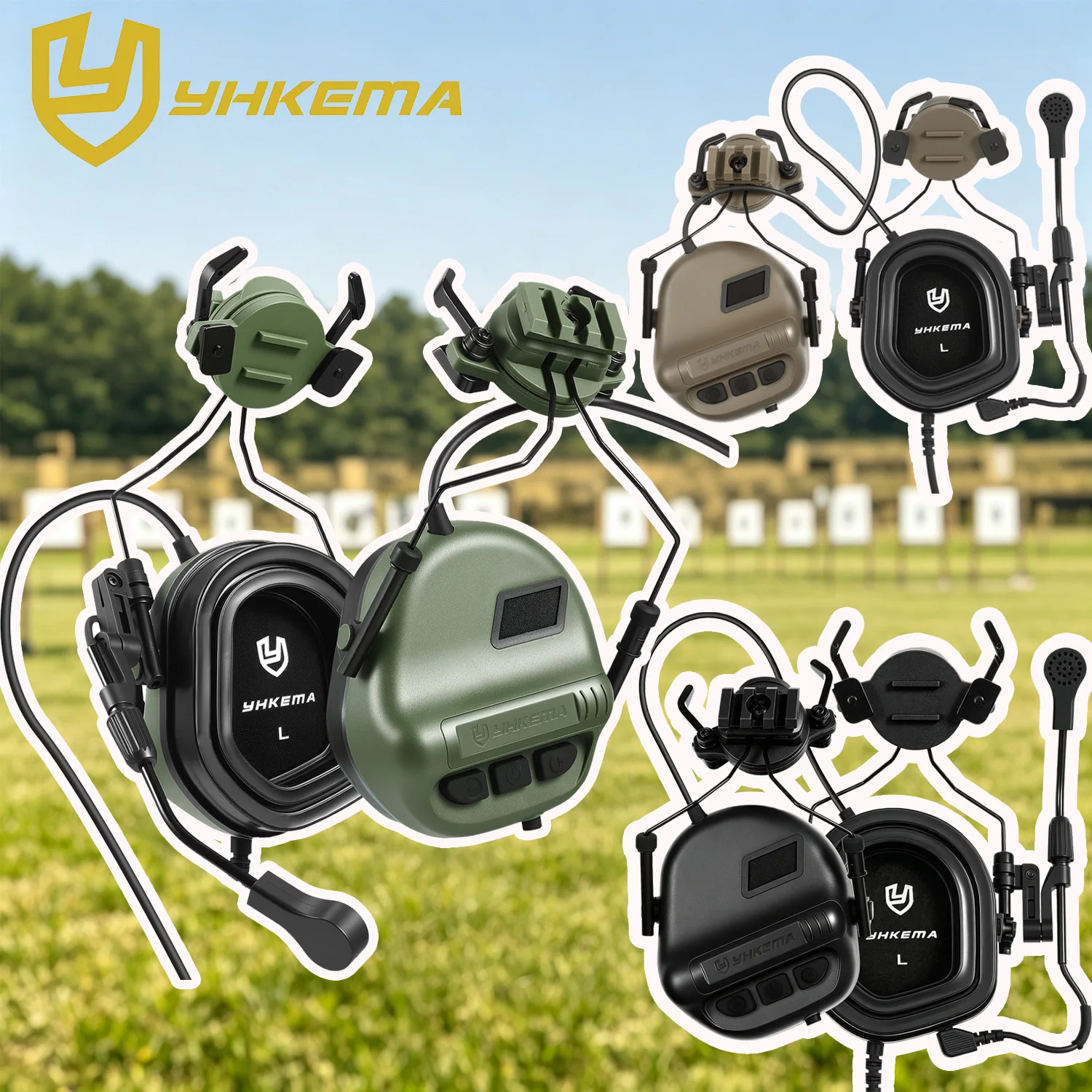 Auriculares tácticos YHKEMA E80 amplificador sonoro NRR22dB tiro caza - imagen 5