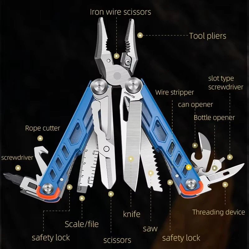 Alicates multifuncionales acero inoxidable con tijeras de emergencia - imagen 4