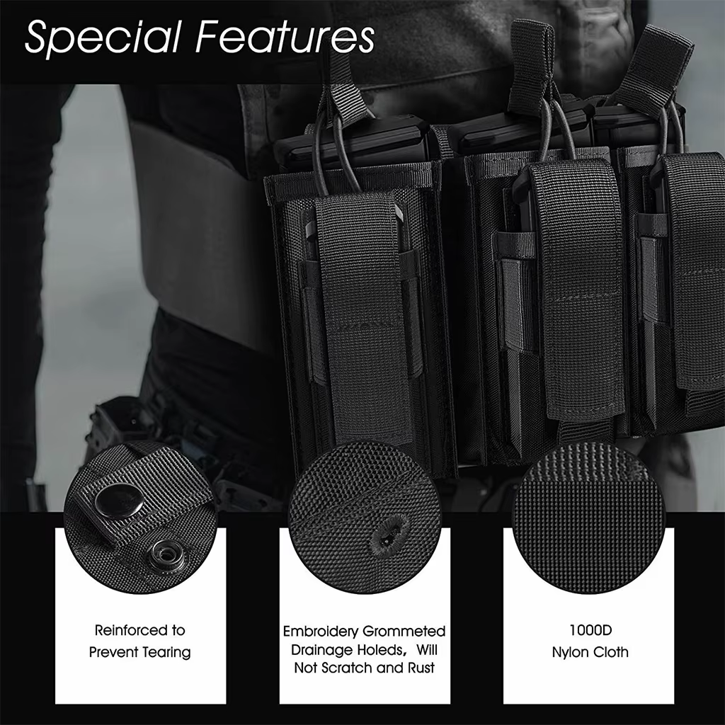 Bolsa de cargadores MOLLE con clip táctico para Airsoft y Paintball - imagen 2
