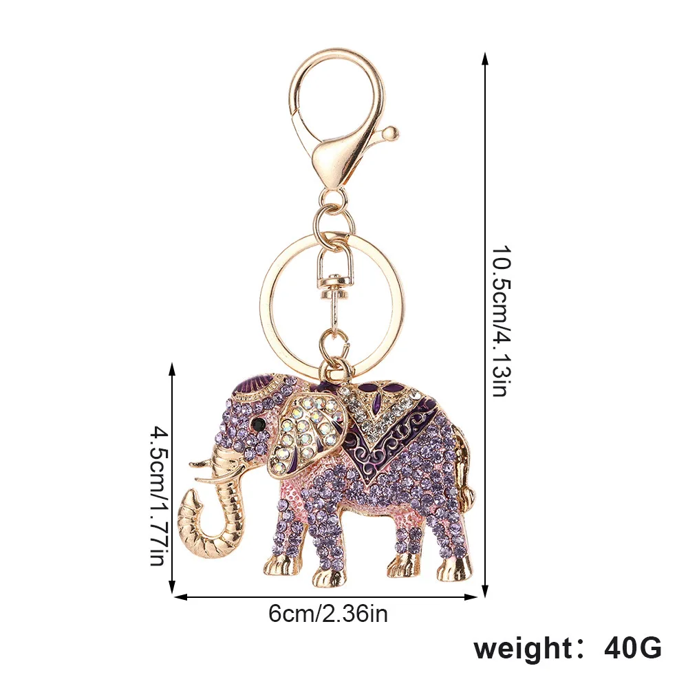 Hanban llavero metal diamantes de imitación elefante – Navidad - imagen 2