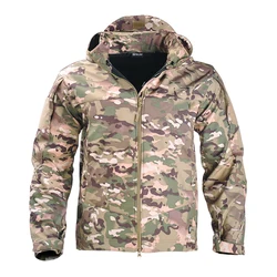 Chaqueta táctica hombre capucha – Camuflaje US CP ligera resistente viento