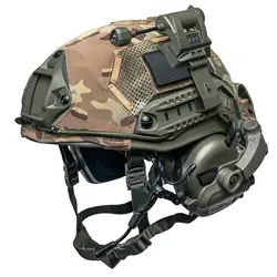 Casco táctico rápido con auriculares y luz para airsoft MilSim