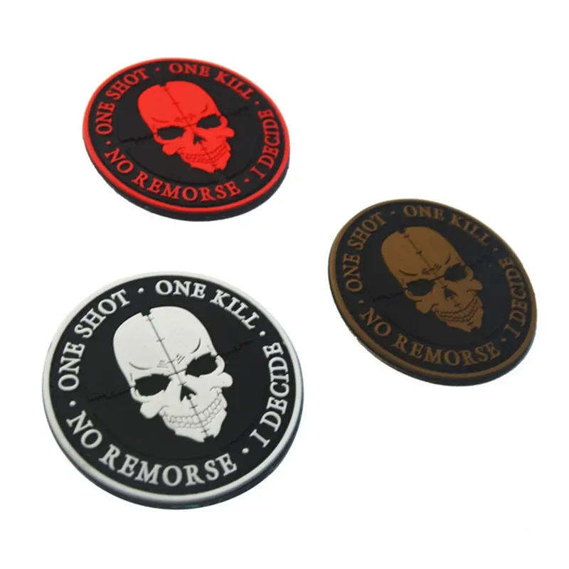 Parche Velcro táctico con calavera - insignia moral para mochila - imagen 3