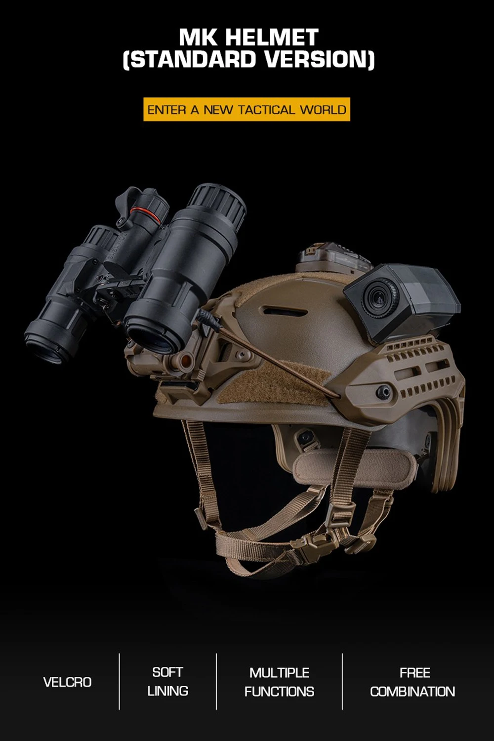 Casco táctico MK visión frontal