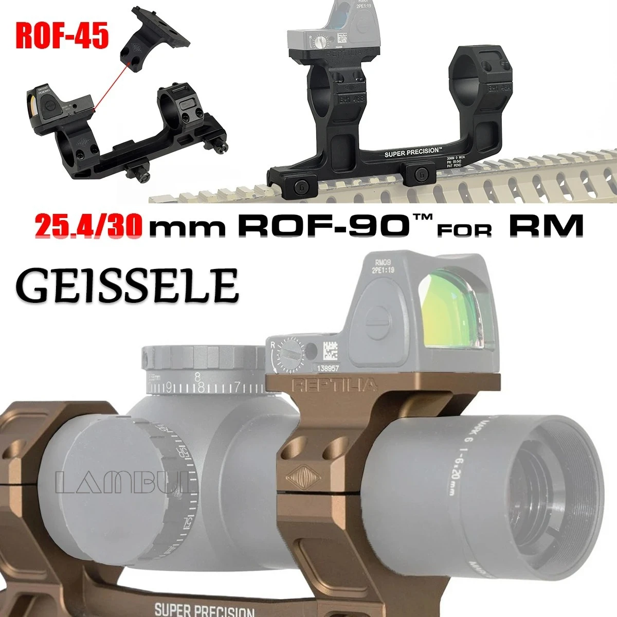 Geissele anillo montura elevadora para mira óptica - imagen 2