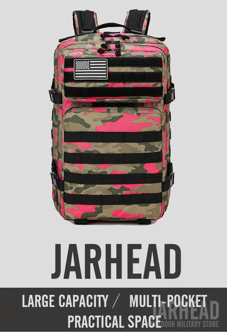Mochila táctica camuflaje con diseño exterior