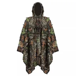 Poncho camuflaje 3D hoja frondosa para caza selva y bosque