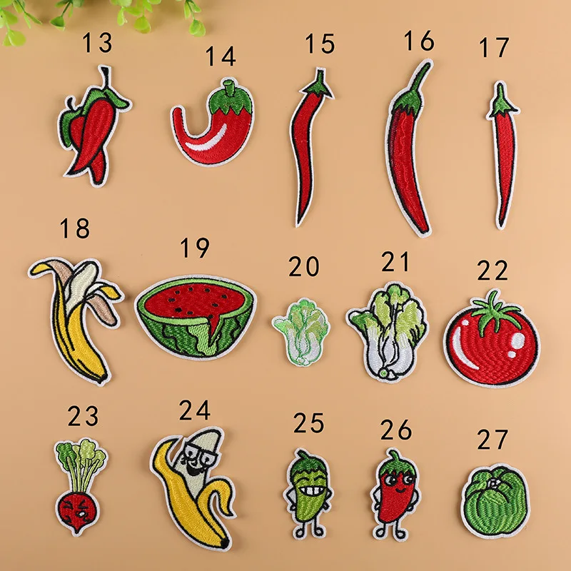 Parche termoadhesivo bordado frutas y verduras para delantal de chef - imagen 5