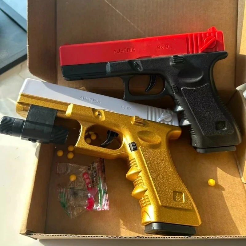 Pistola de juguete efecto oro y plata lanzador de balas blandas - imagen 2