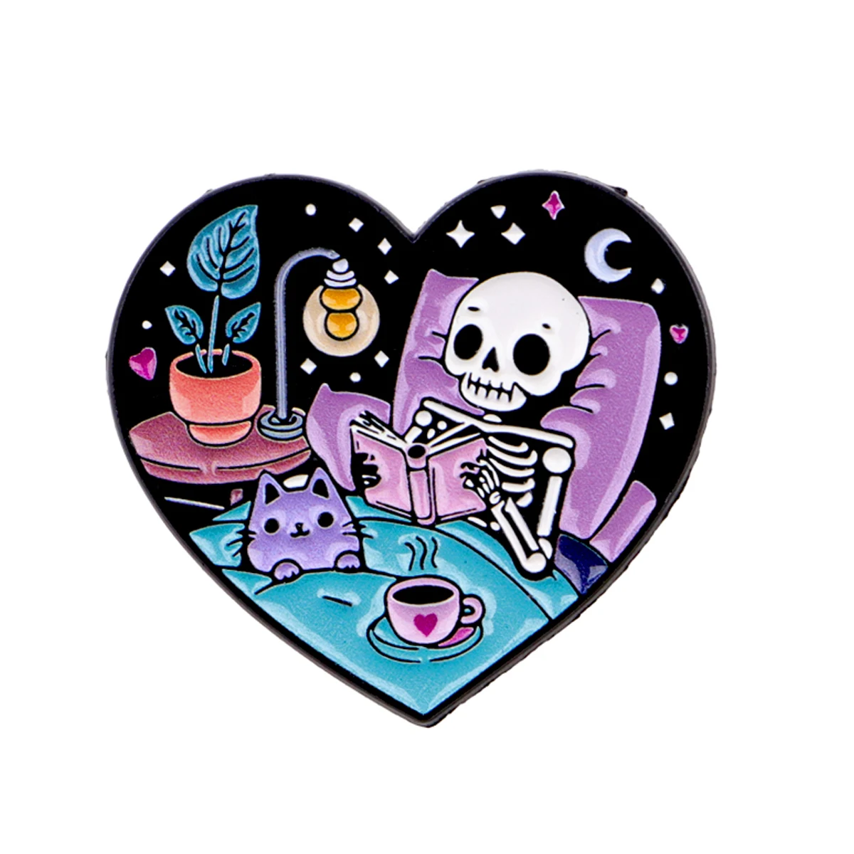Pin de solapa esmaltado esqueleto de metal para regalo lector - imagen 4