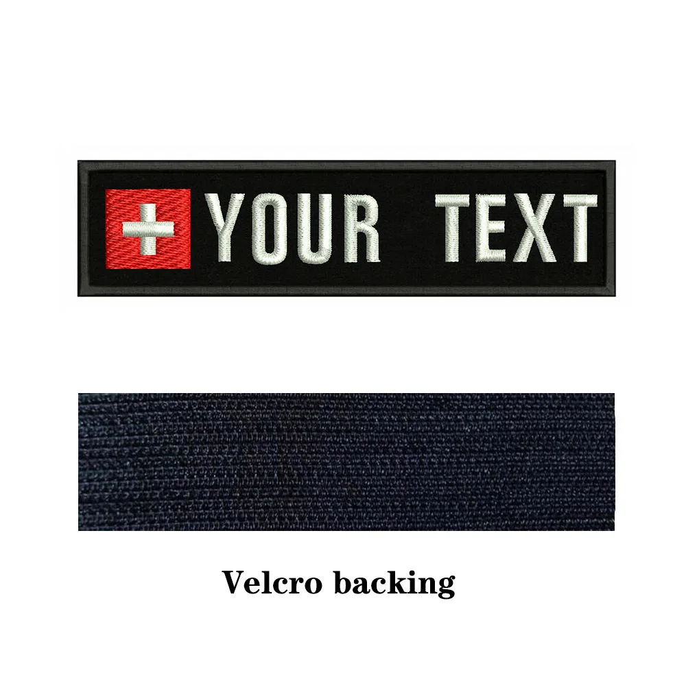 Suisse banderín táctico bordado para chaleco y mochila militar