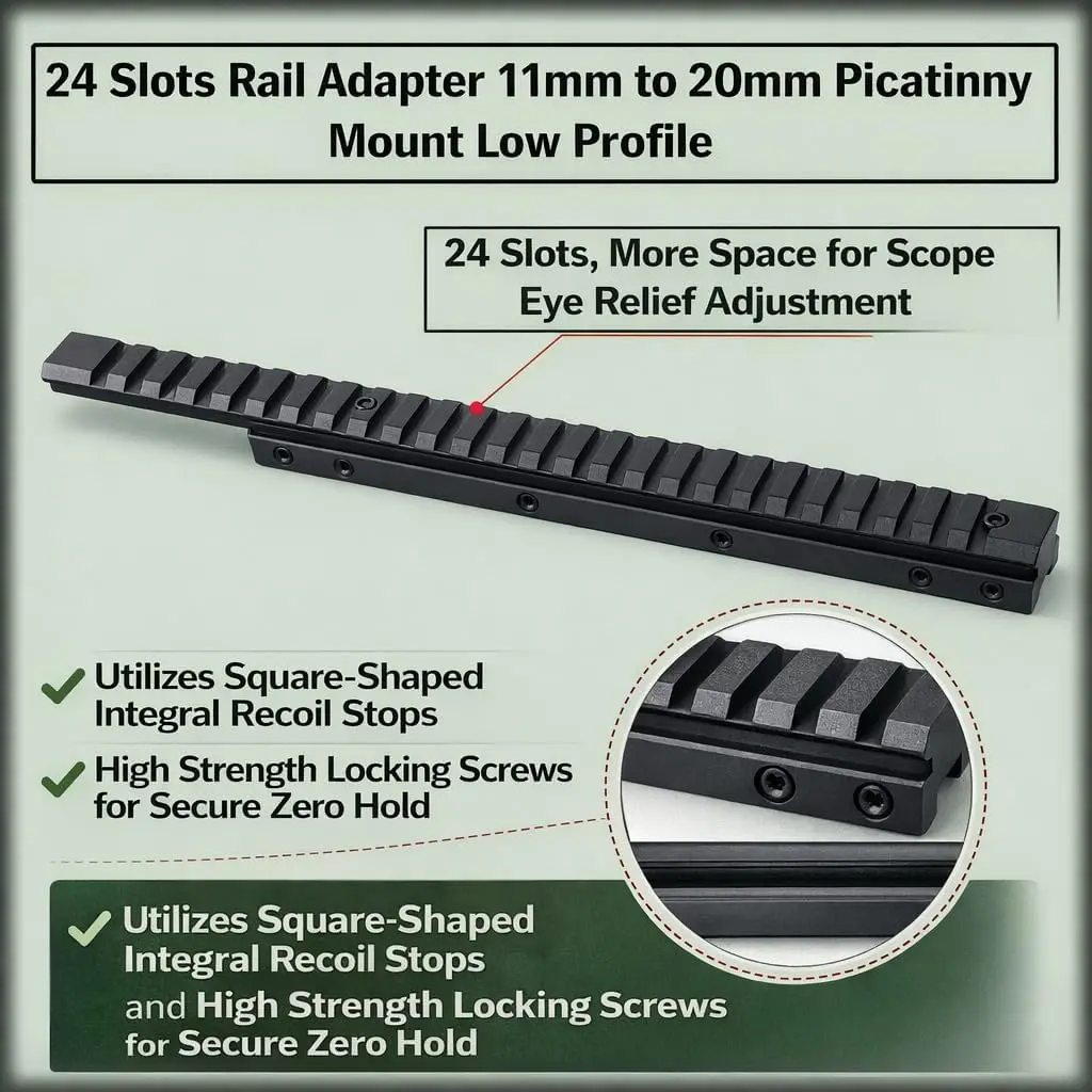 Adaptador Picatinny de 20 mm a cola de milano de 11 mm - imagen 3